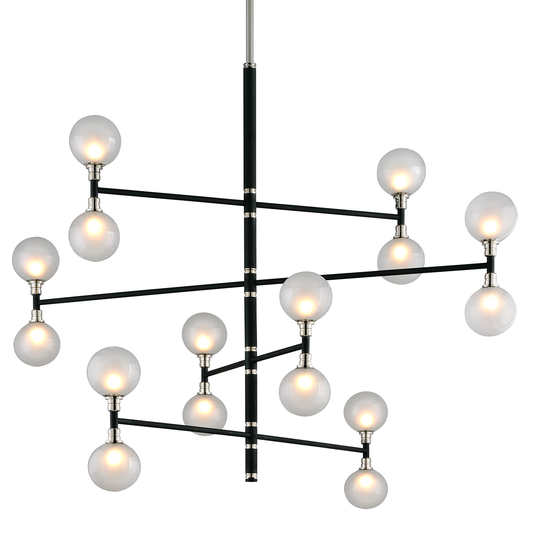 Andromeda Chandelier with TEXTURED BLACK & POLISH NICKEL Finish
