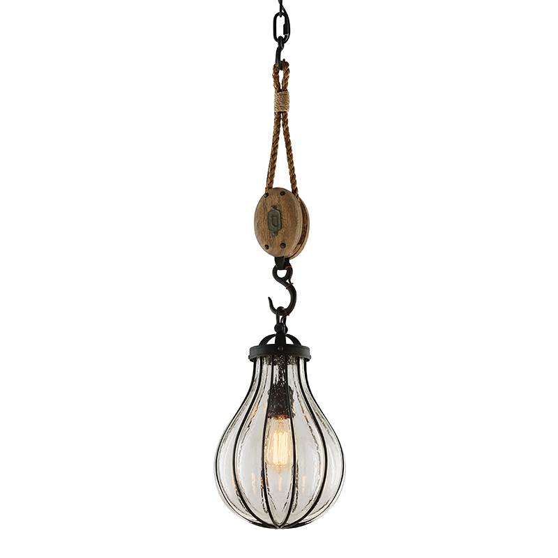 Murphy Pendant with VINTAGE IRON WITH RUSTIC WOOD Finish