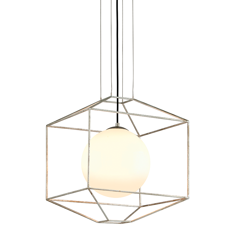 Silhouette Chandelier with SILVER LEAF Finish