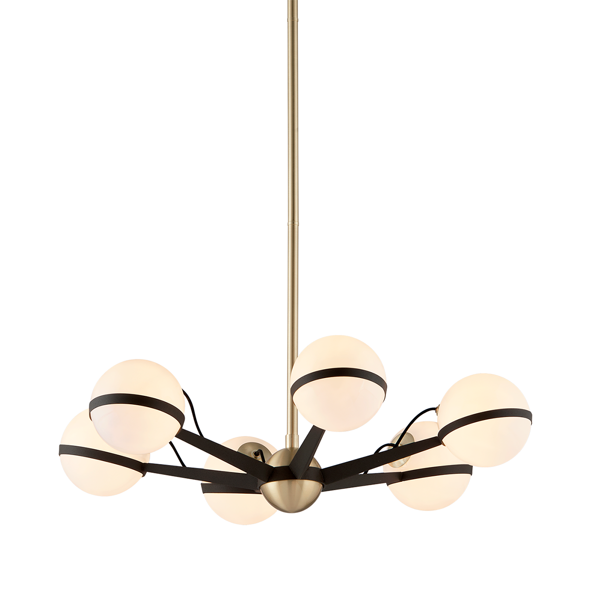 Ace Chandelier with TEXTURED BRONZE BRUSHED BRASS Finish