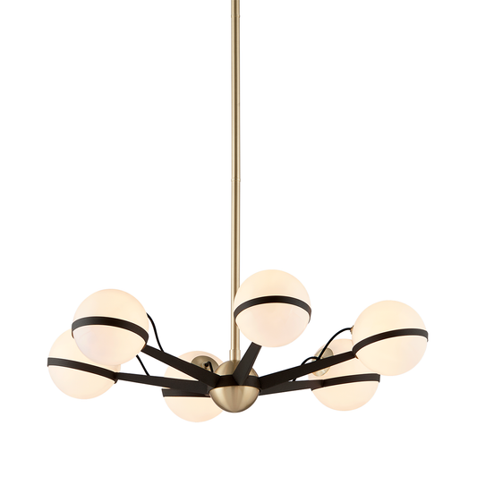 Ace Chandelier with TEXTURED BRONZE BRUSHED BRASS Finish