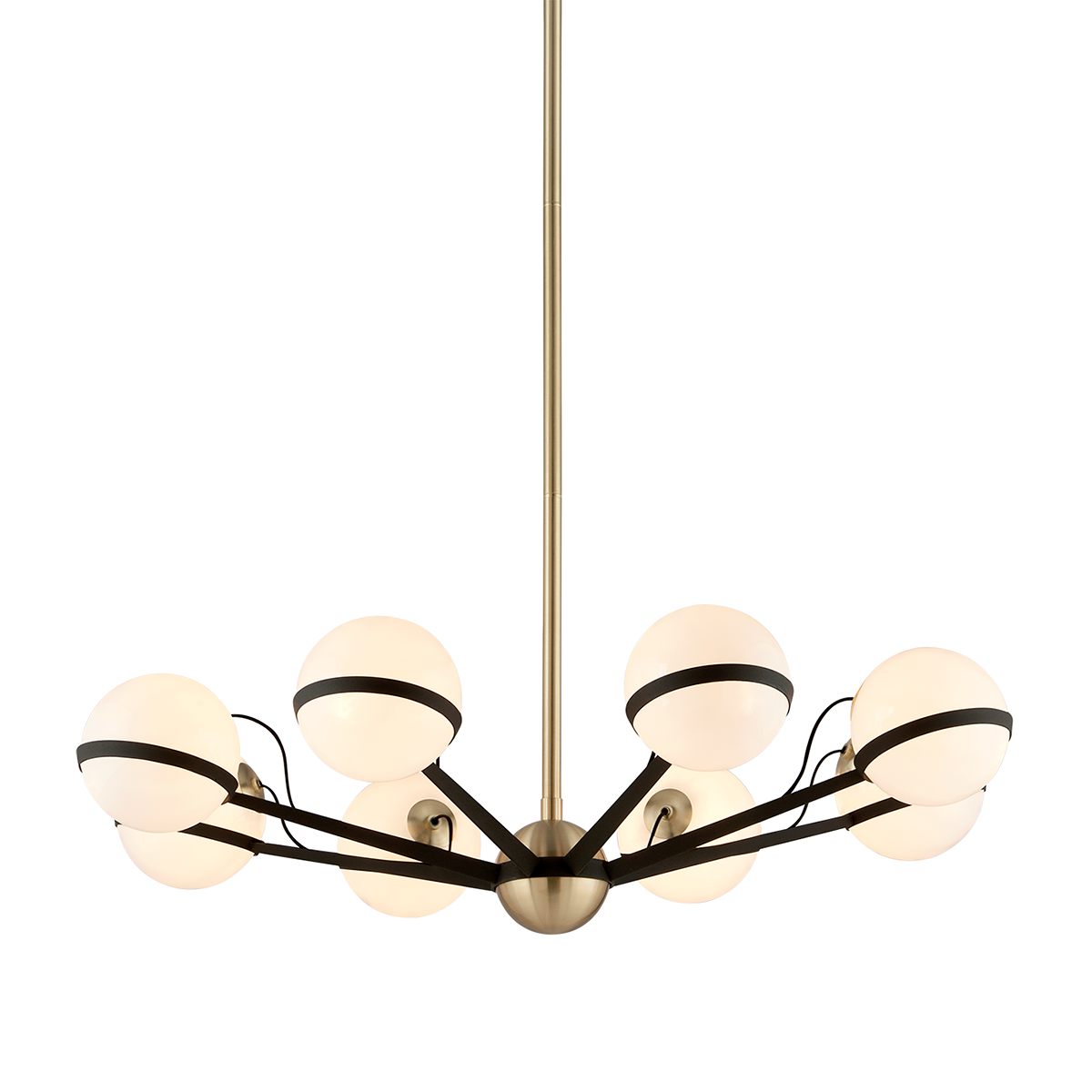 Ace Chandelier with TEXTURED BRONZE BRUSHED BRASS Finish