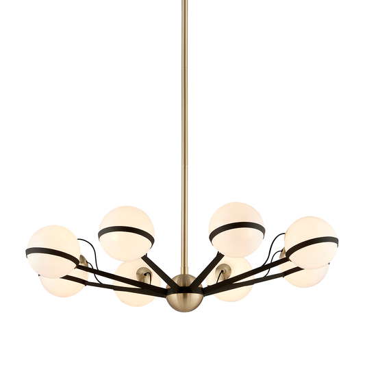 Ace Chandelier with TEXTURED BRONZE BRUSHED BRASS Finish