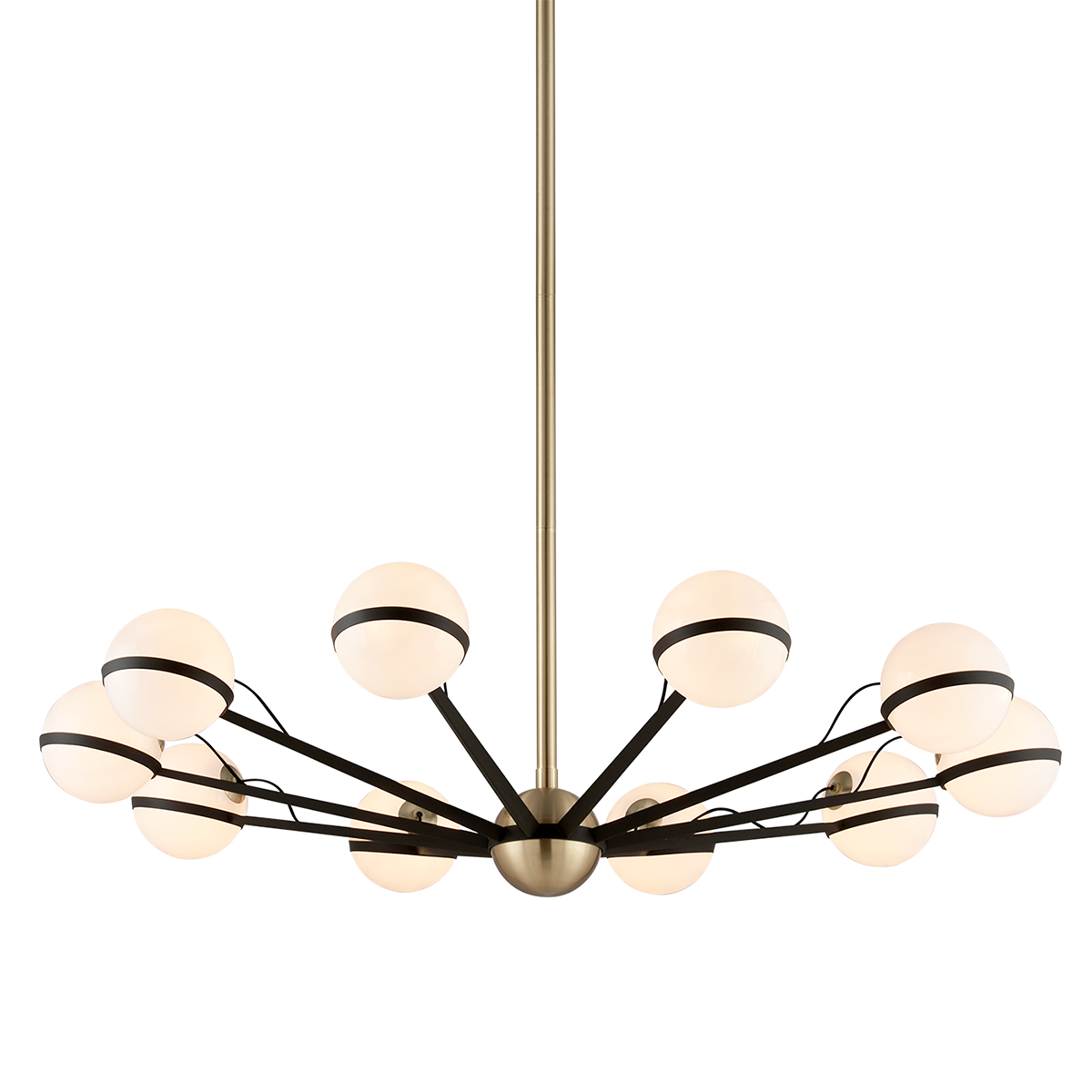Ace Chandelier with TEXTURED BRONZE BRUSHED BRASS Finish