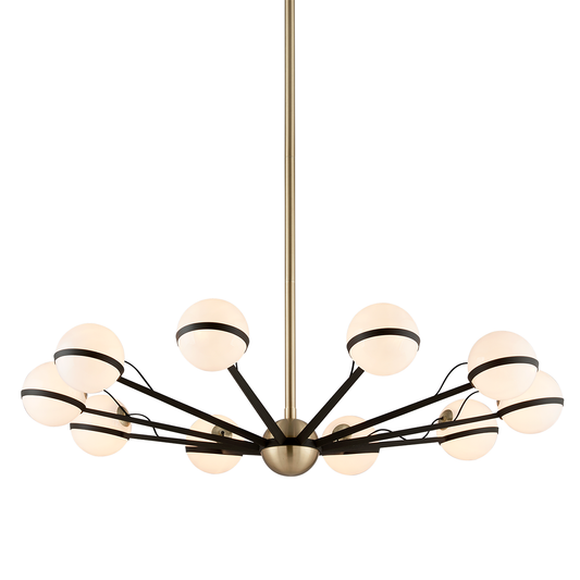 Ace Chandelier with TEXTURED BRONZE BRUSHED BRASS Finish