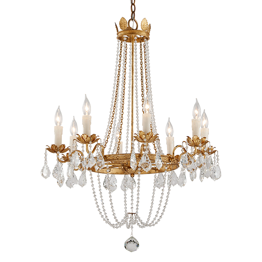 Viola Chandelier with DISTRESSED GOLD LEAF Finish