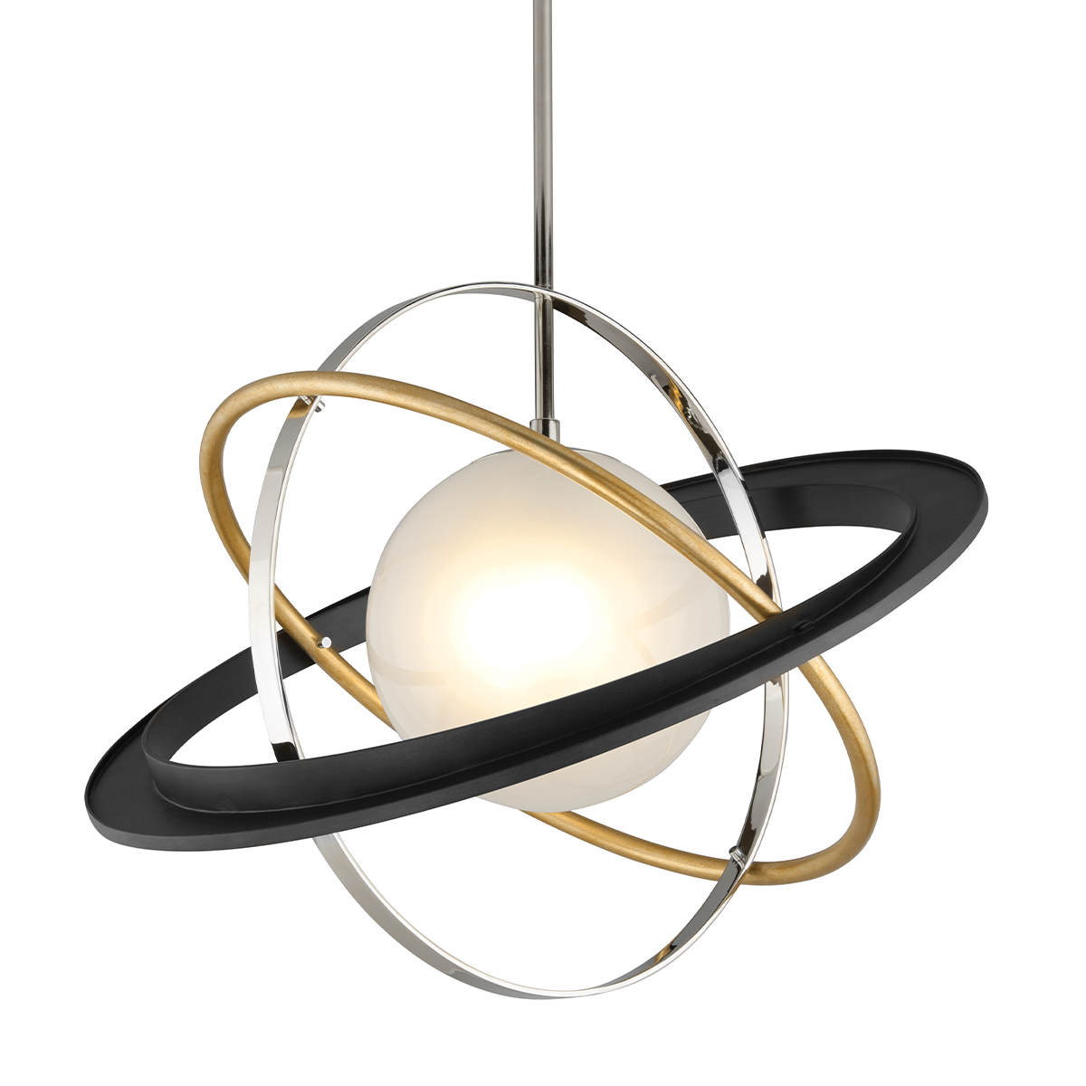 Apogee Chandelier with BRONZE GOLD LEAF AND STAINLESS Finish