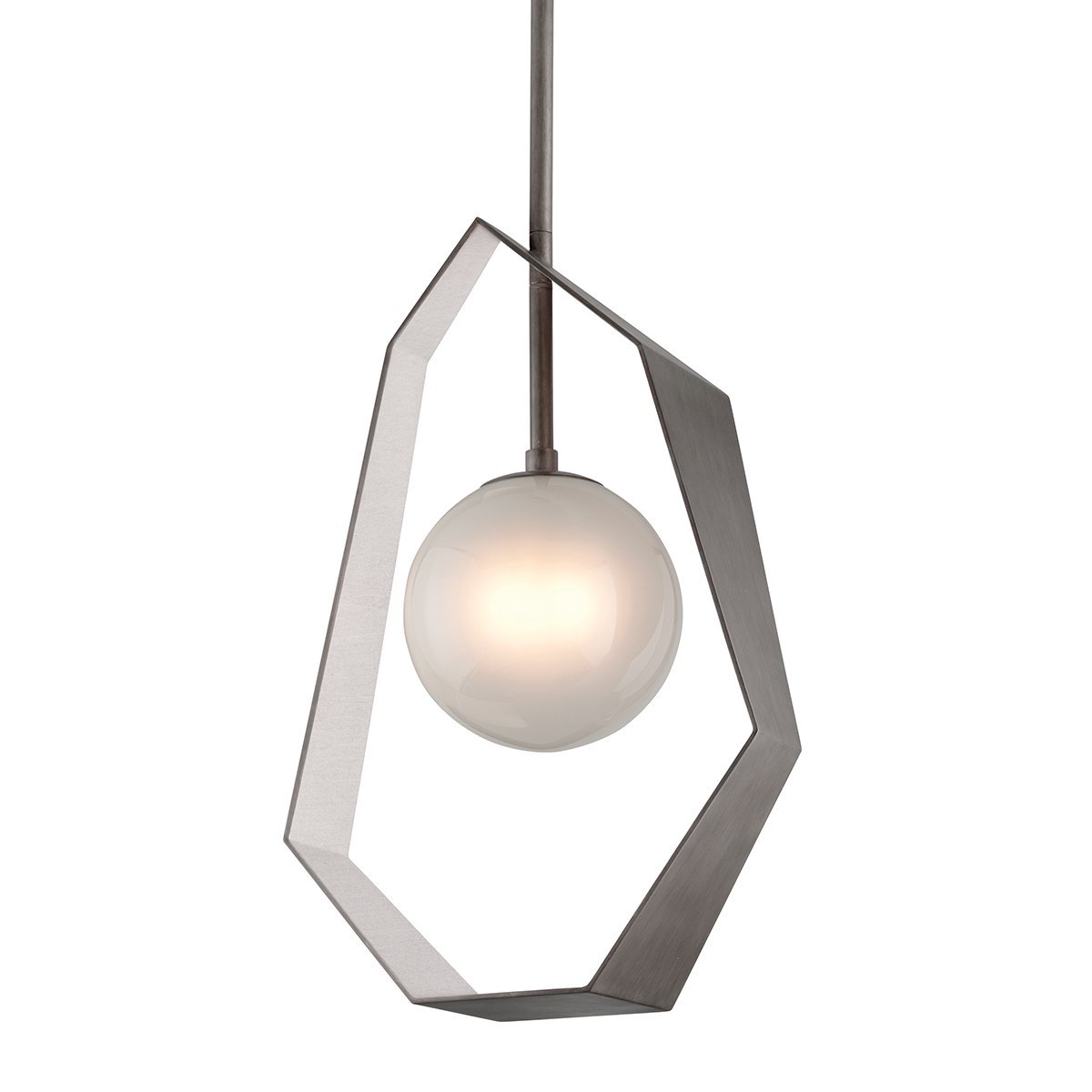 Origami Chandelier with GRAPHITE WITH SILVER LEAF Finish