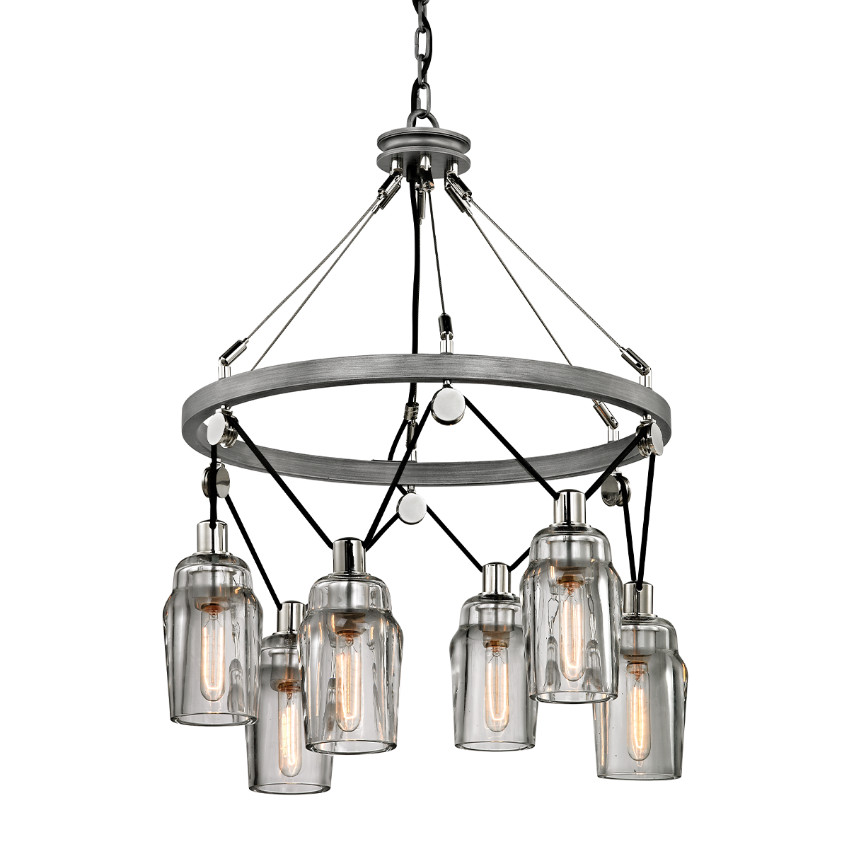 Citizen Chandelier with GRAPHITE AND POLISHED NICKEL Finish