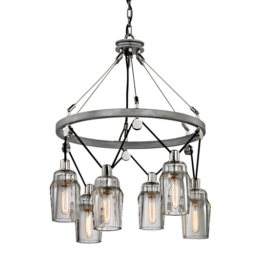 Citizen Chandelier with GRAPHITE AND POLISHED NICKEL Finish