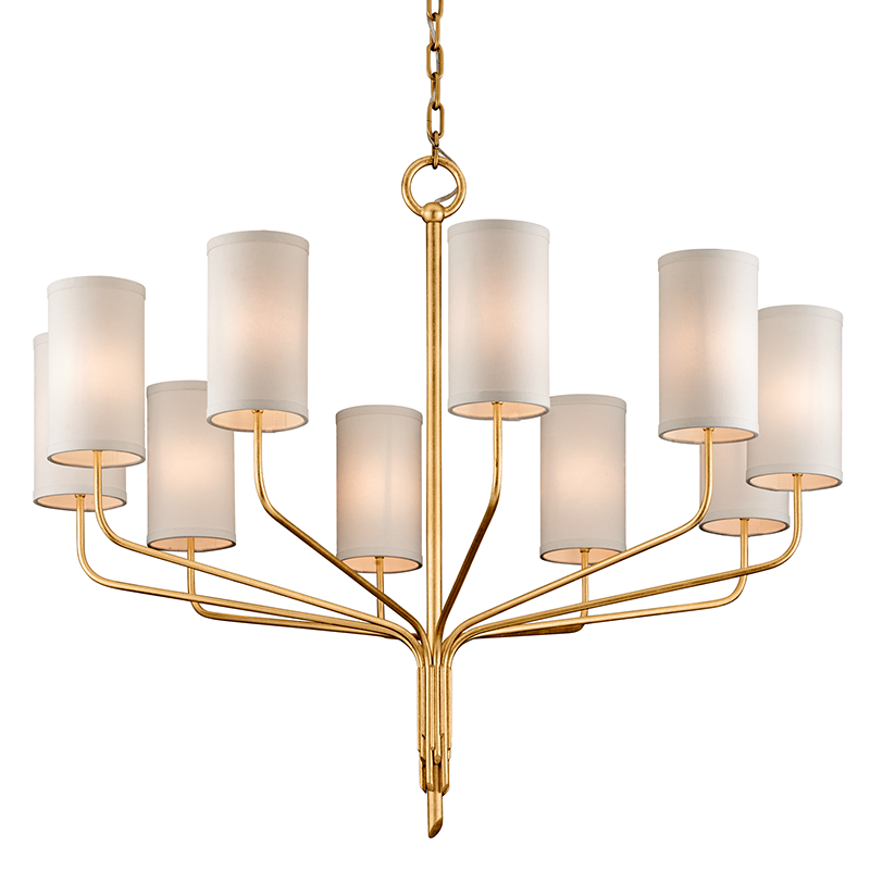 Juniper Chandelier with Gold Leaf Finish