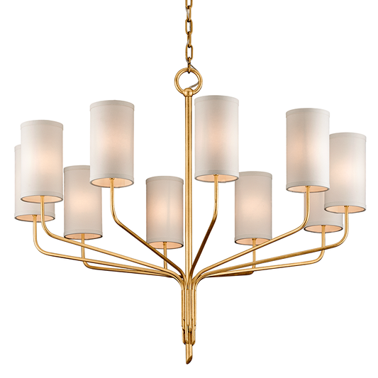 Juniper Chandelier with Gold Leaf Finish