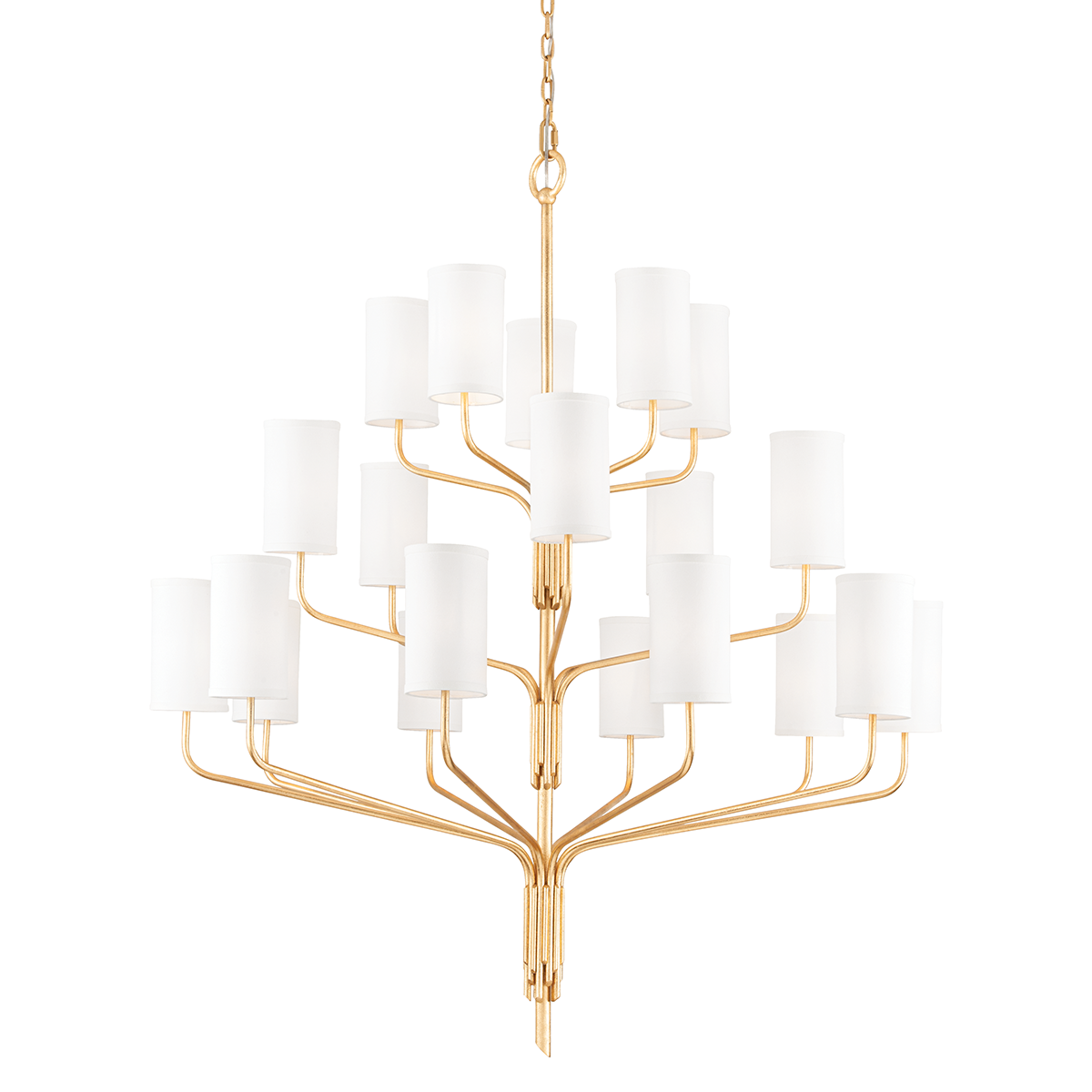 Juniper Chandelier with Gold Leaf Finish