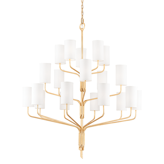Juniper Chandelier with Gold Leaf Finish