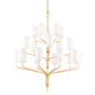 Juniper Chandelier with Gold Leaf Finish