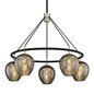 Iliad Chandelier with CARBIDE BLK & POL NICKEL Finish