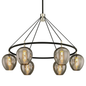 Iliad Chandelier with TEXTURED BLACK & POLISH NICKEL Finish
