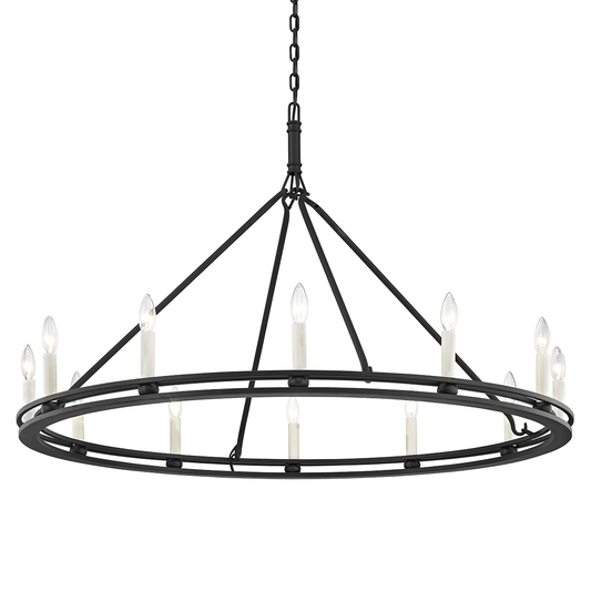 Sutton Chandelier with TEXTURED BLACK Finish