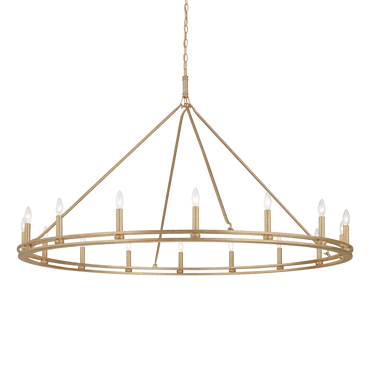 Sutton Chandelier with CHAMPAGNE SILVER LEAF Finish