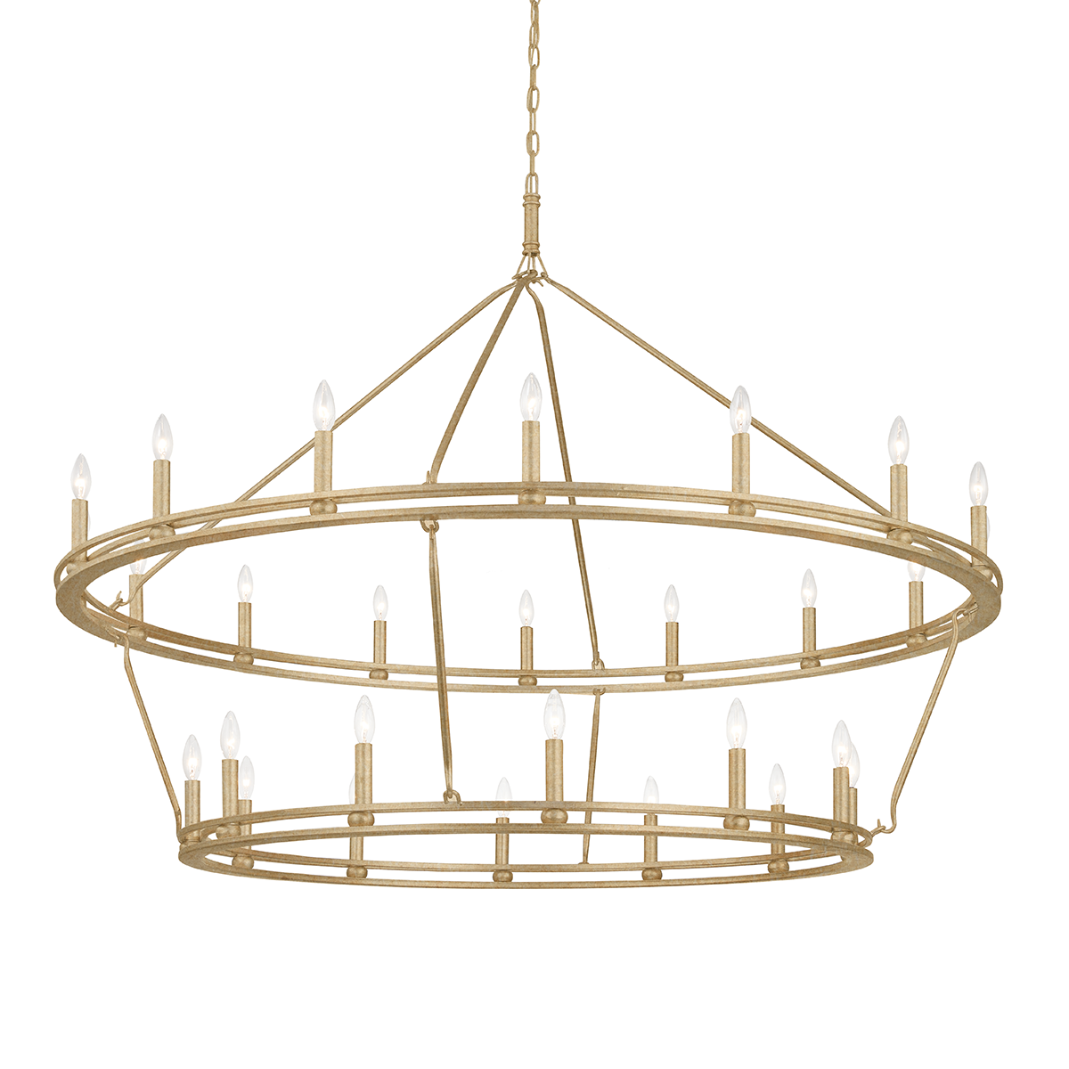 SUTTON LIGHT CHANDELIER with CHAMPAGNE LEAF Finish