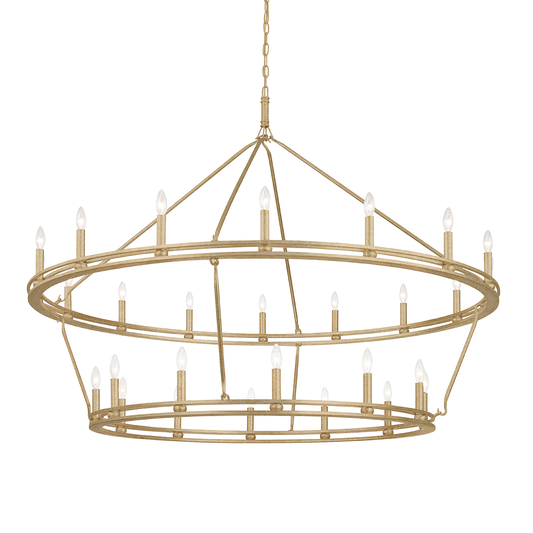 SUTTON LIGHT CHANDELIER with CHAMPAGNE LEAF Finish