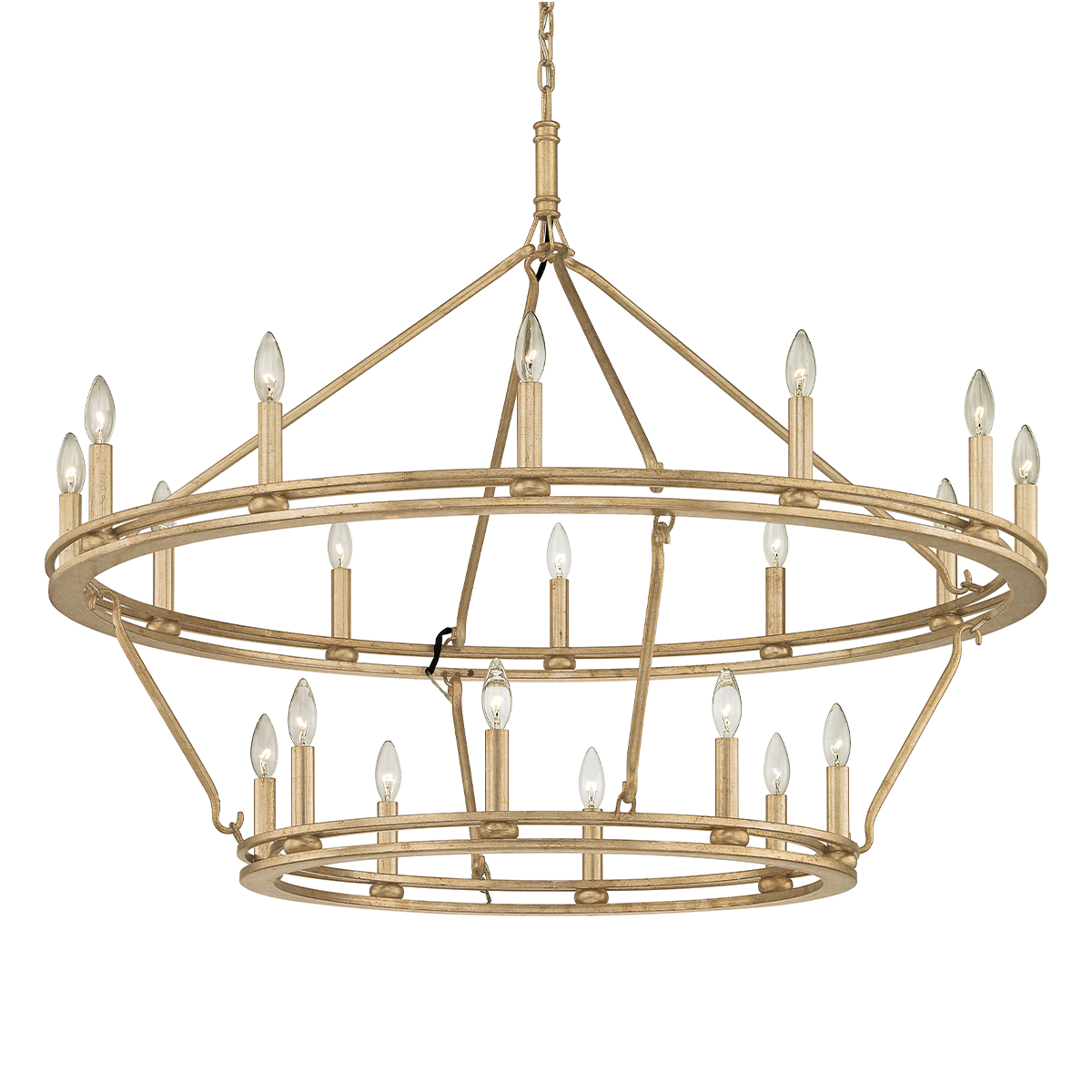 Sutton Chandelier with CHAMPAGNE SILVER LEAF Finish