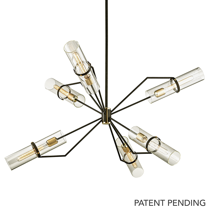 Raef Chandelier with TEXTURED BRONZE BRUSHED BRASS Finish