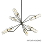 Raef Chandelier with TEXTURED BLACK & POLISH NICKEL Finish