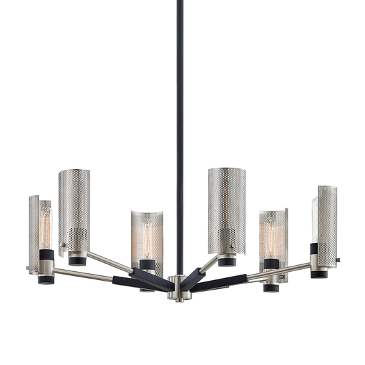 Pilsen Chandelier with SOFT OFF BLACK/SATIN NICKEL Finish