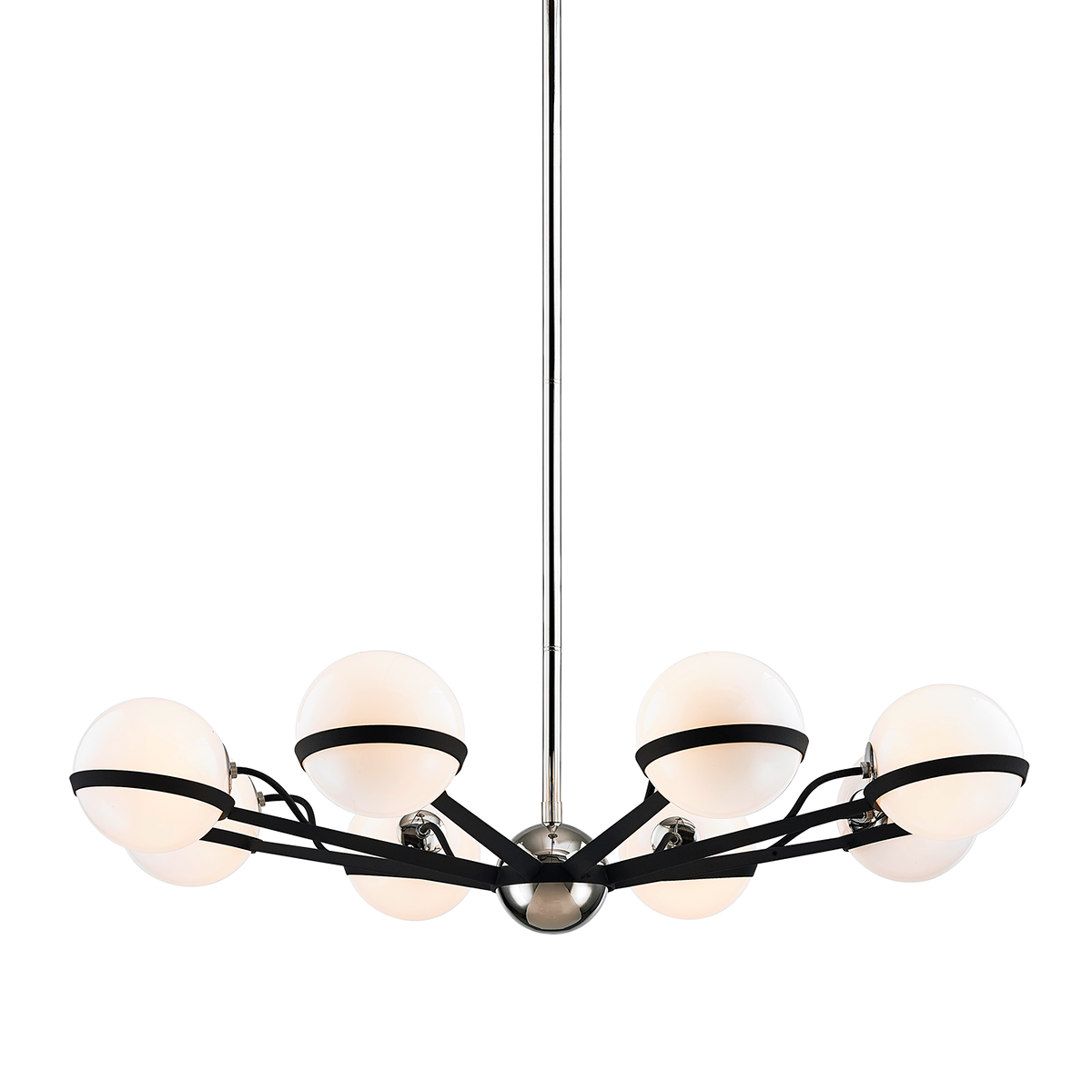 Ace Chandelier with CARBIDE BLK WITH POLISHED NICKEL ACCENTS Finish