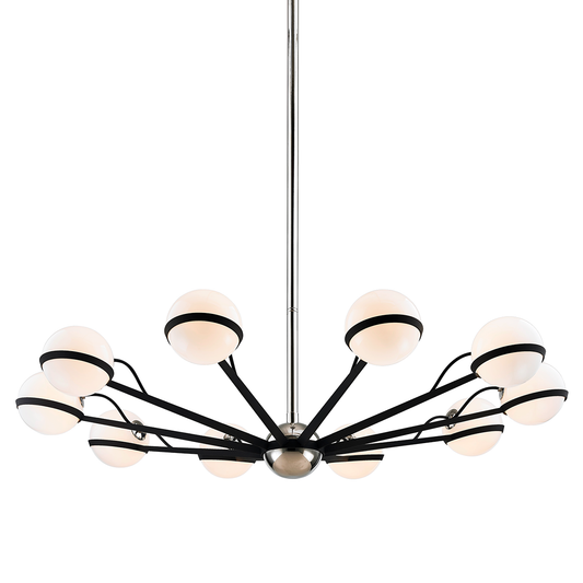 Ace Chandelier with TEXTURED BLACK & POLISH NICKEL Finish