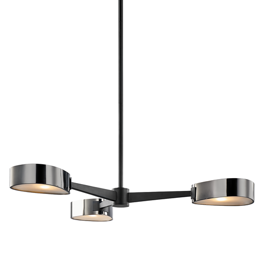 Allisio Chandelier with TEXTURED BLACK/BLACK CHROME Finish