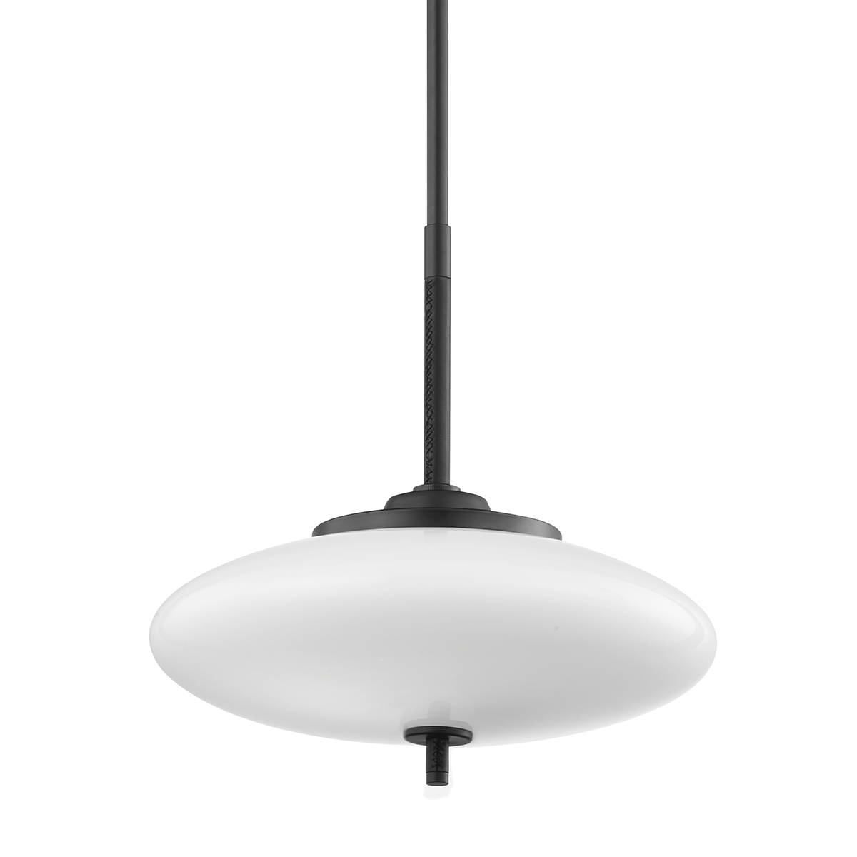 Fallon Pendant with SATIN BLACK/BLACK LEATHER Finish