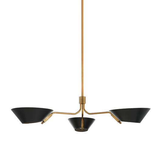 Sacramento Chandelier with PATINA BRASS/SOFT BLACK Finish