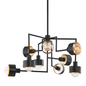 North Chandelier with SOFT BLACK/GOLD LEAF Finish