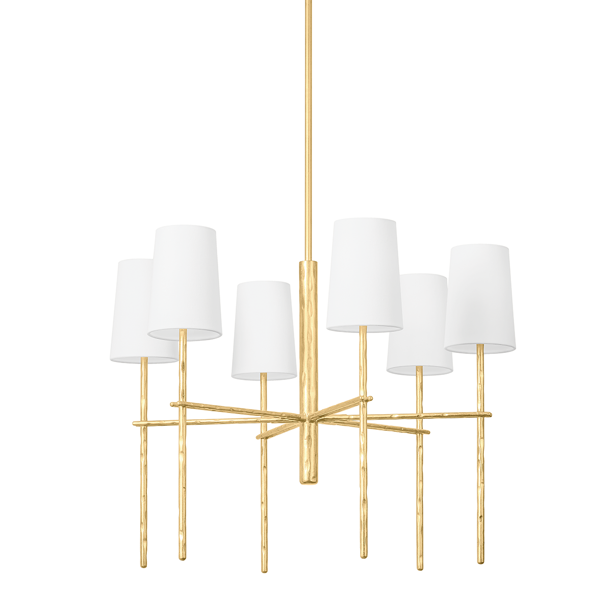 RIVER Chandelier with VINTAGE GOLD LEAF Finish