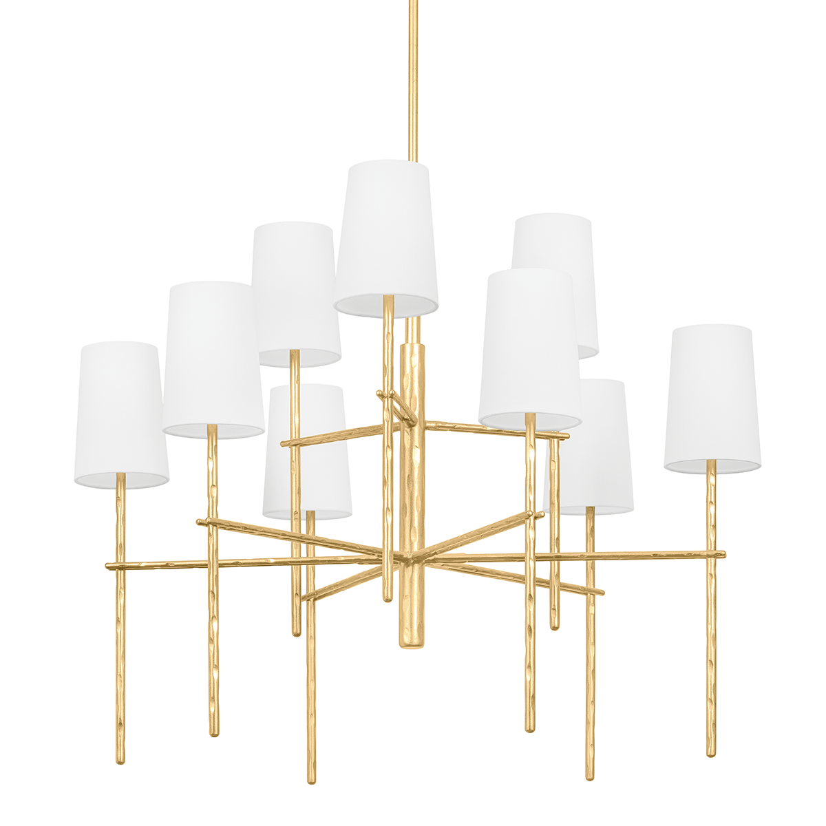 RIVER Chandelier with VINTAGE GOLD LEAF Finish