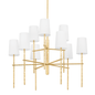 RIVER Chandelier with VINTAGE GOLD LEAF Finish
