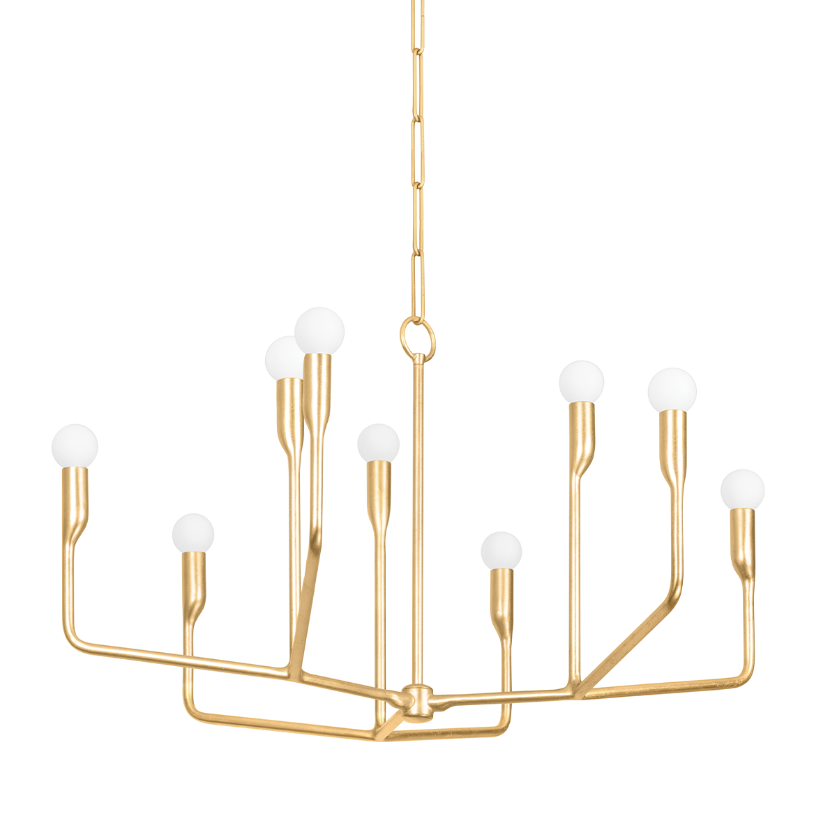 NORMAN Chandelier with VINTAGE GOLD LEAF Finish