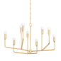 NORMAN Chandelier with VINTAGE GOLD LEAF Finish