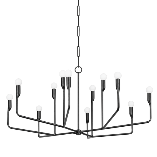 NORMAN Chandelier with FORGED IRON Finish