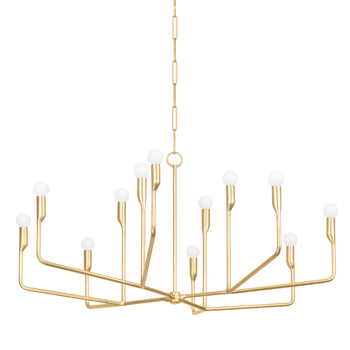 NORMAN Chandelier with VINTAGE GOLD LEAF Finish