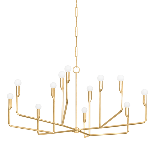 NORMAN Chandelier with VINTAGE GOLD LEAF Finish