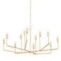 NORMAN Chandelier with VINTAGE GOLD LEAF Finish