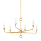ORSON Chandelier with VINTAGE GOLD LEAF Finish