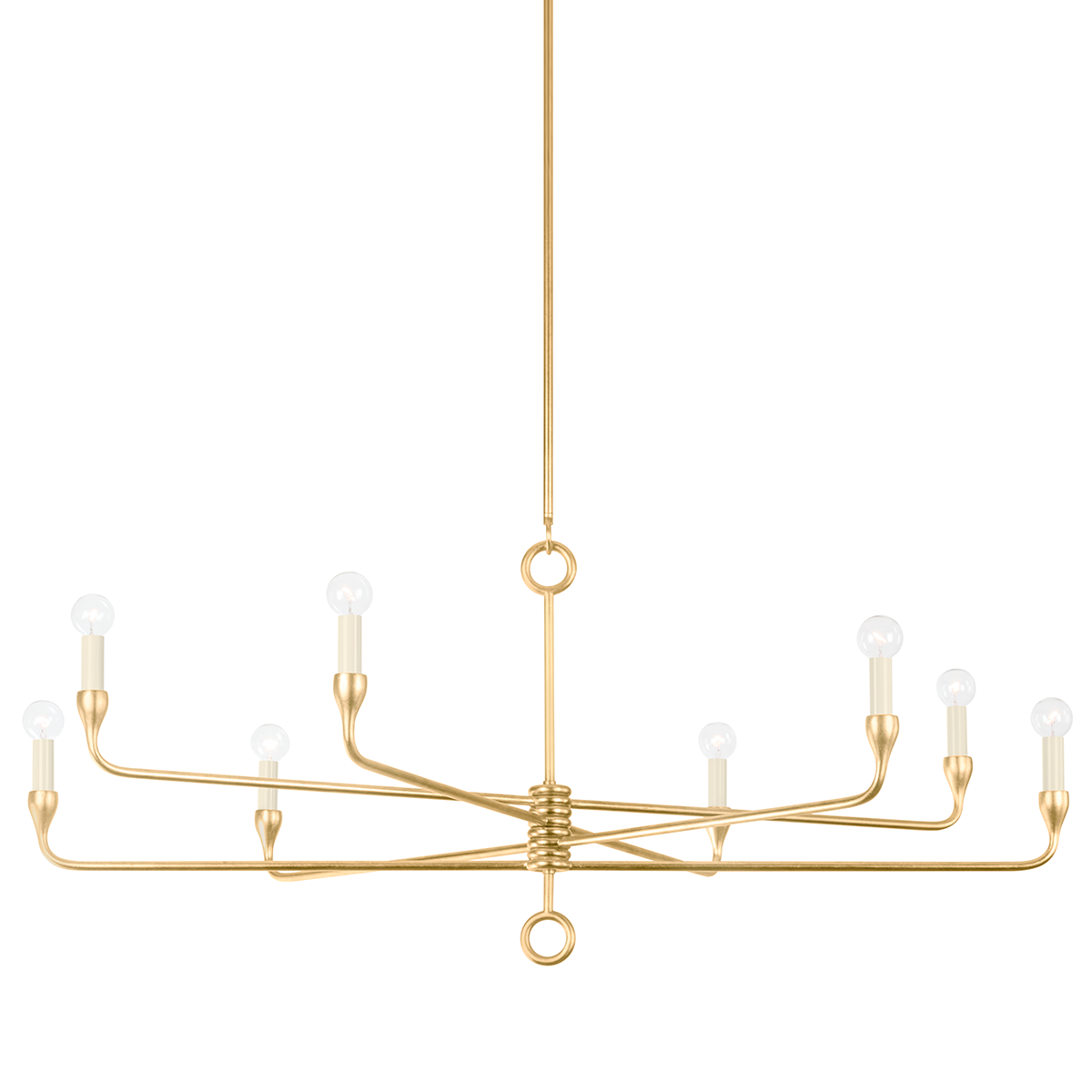 ORSON Chandelier with VINTAGE GOLD LEAF Finish
