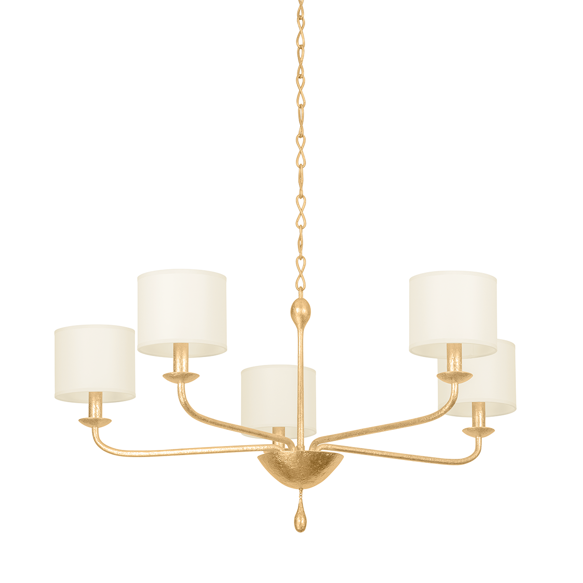OSMOND Chandelier with VINTAGE GOLD LEAF Finish