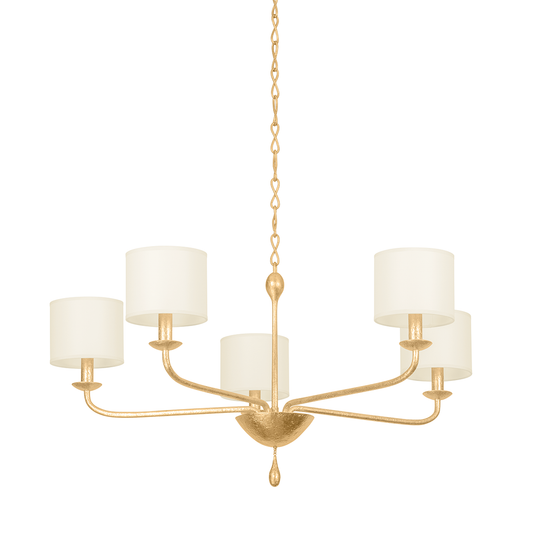 OSMOND Chandelier with VINTAGE GOLD LEAF Finish