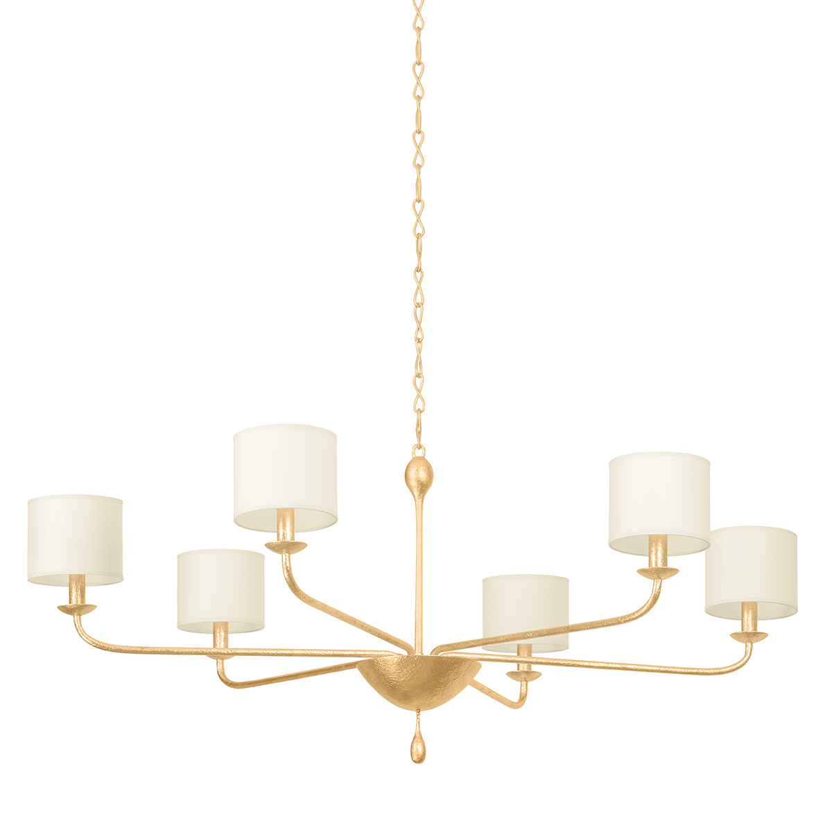 OSMOND Chandelier with VINTAGE GOLD LEAF Finish