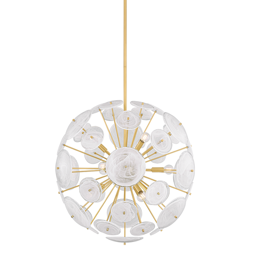 TAMARA Chandelier in AGED BRASS Finish